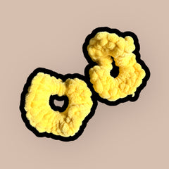 Bright Yellow Plush Yarn Scrunchie