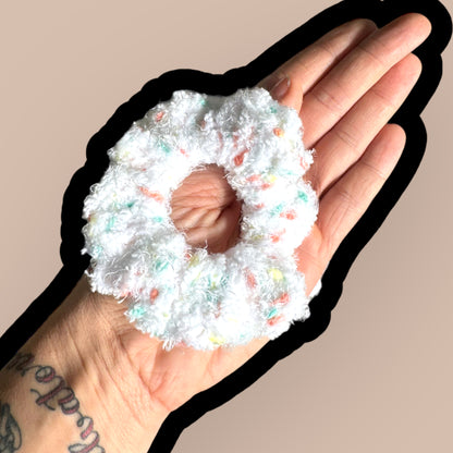 Crochet Colorful Speckled Scrunchie
