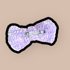 Purple Chenille Bow Hair Clip